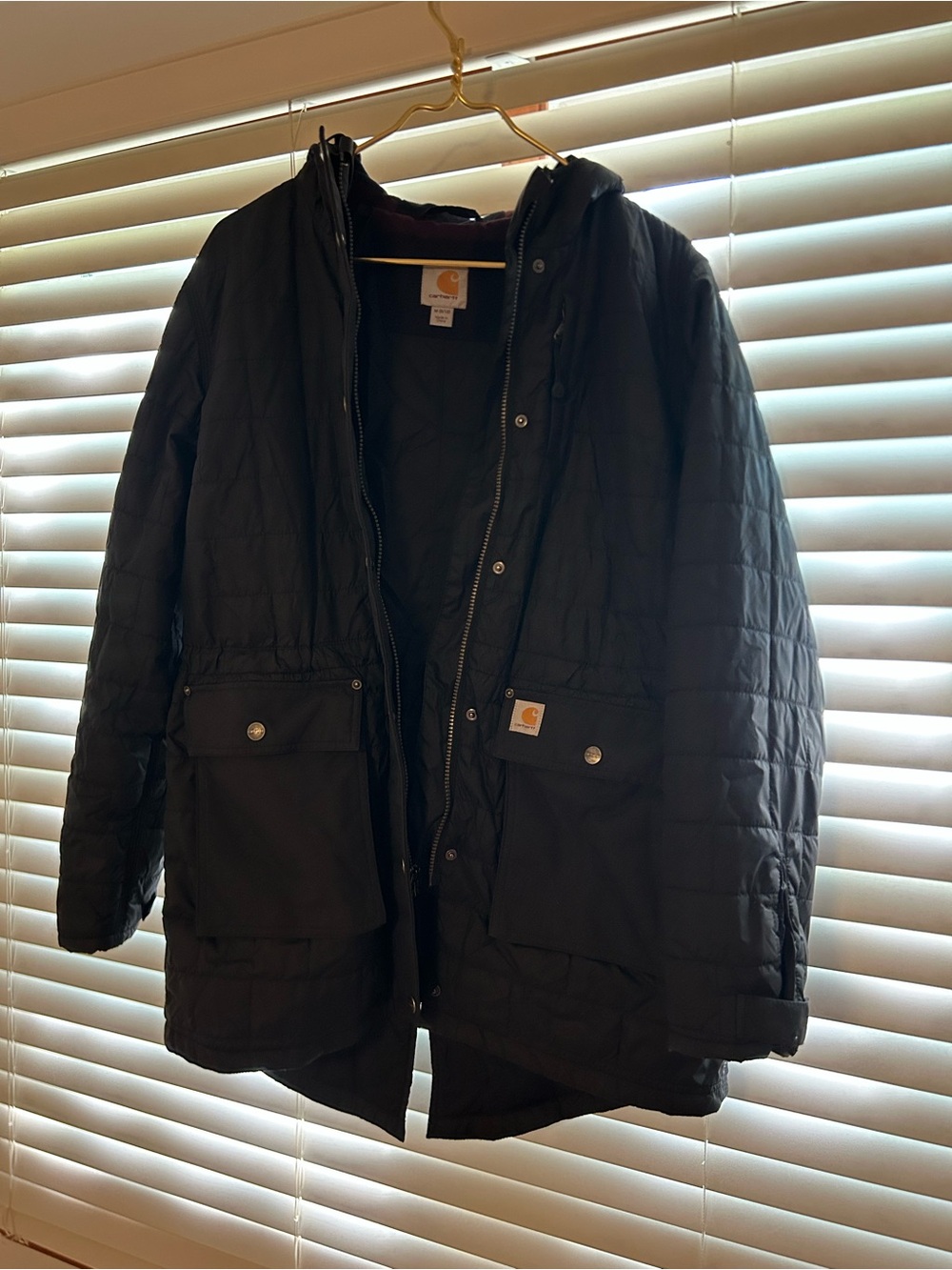 Carhartt Black Women’s Cinched Quilted Jacket with Hood